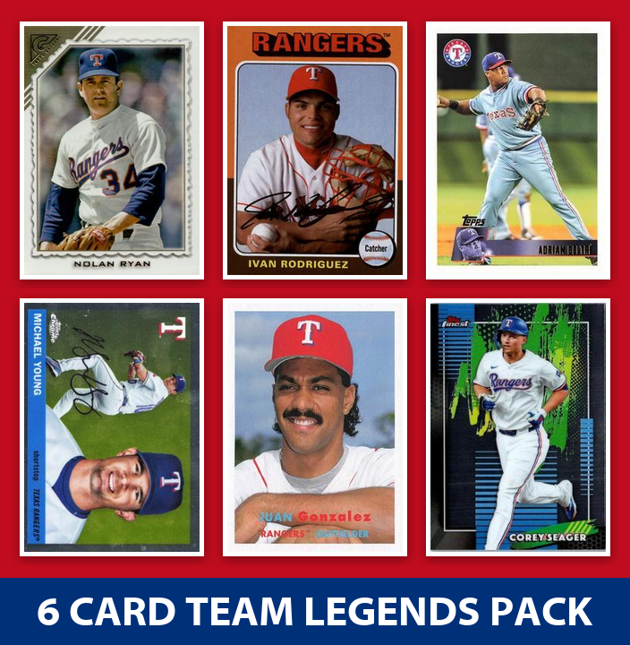 Texas Rangers 6 Card Legends Pack Topps Bowman Nolan Ryan Beltre Seager