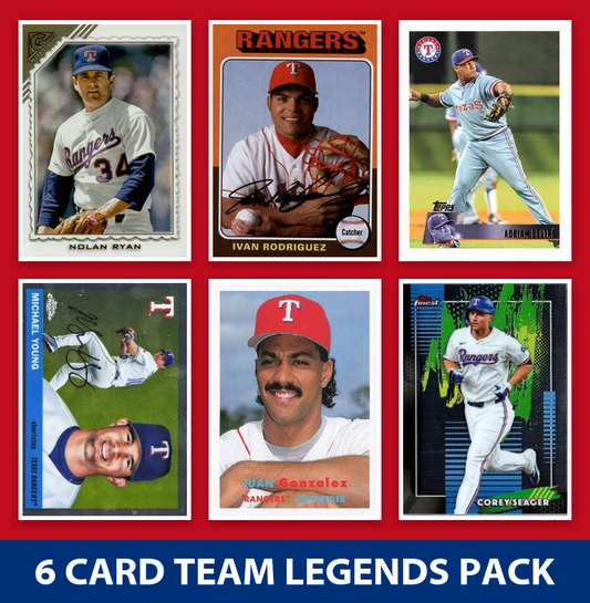 Texas Rangers 6 Card Legends Pack Topps Bowman Nolan Ryan Beltre Seager