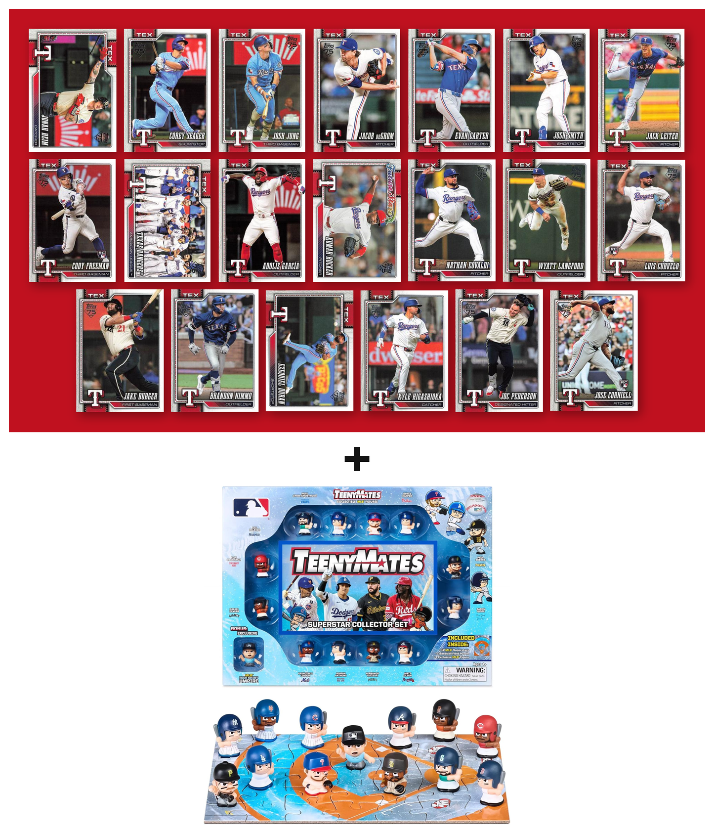 MLB TeenyMates Figures Gift Set + 2026 Topps Series 1 & 2 Team Set of Your Choice Judge Ohtani Skenes