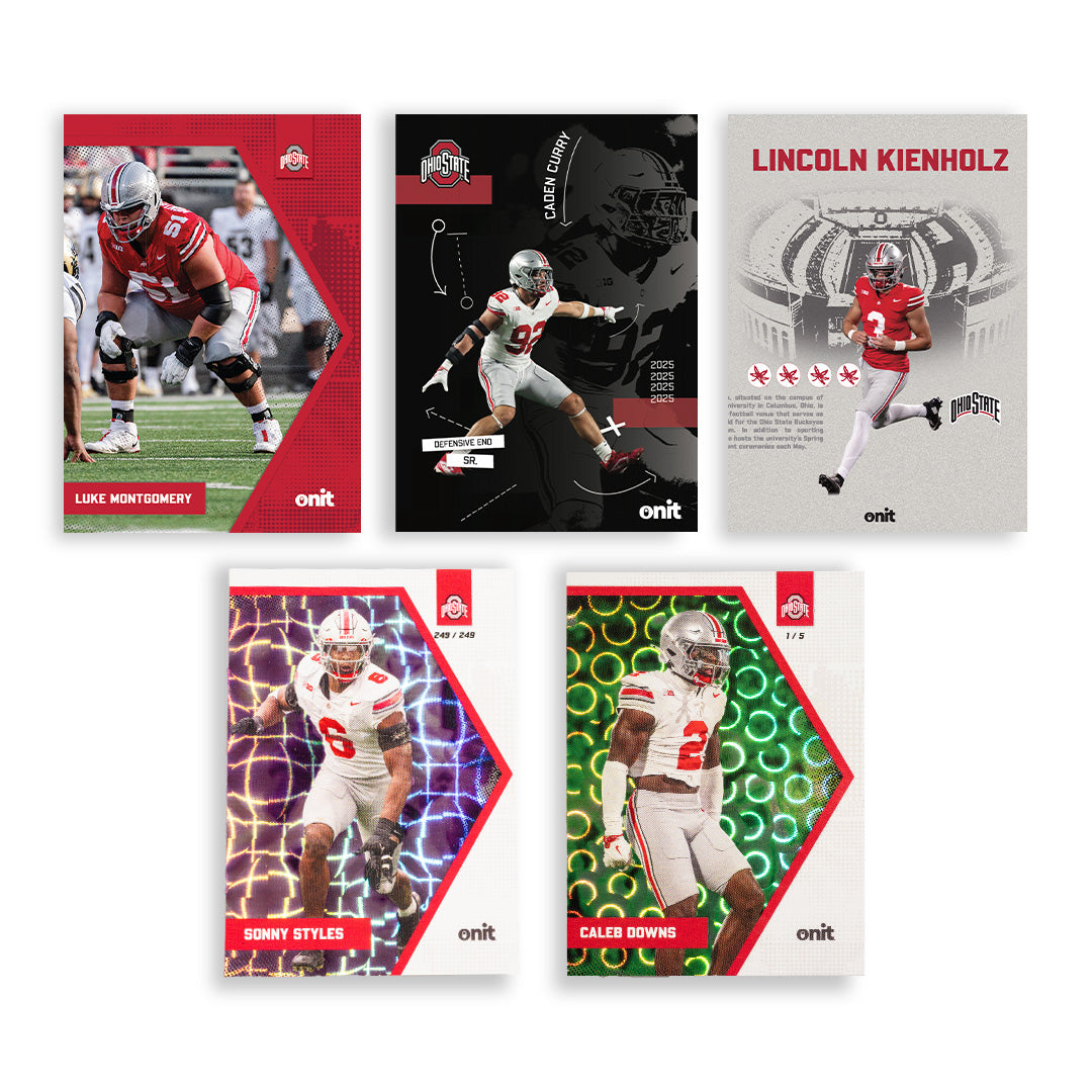 The Ohio State University Football 2025 Trading Cards - Platinum Box hand-collated team set