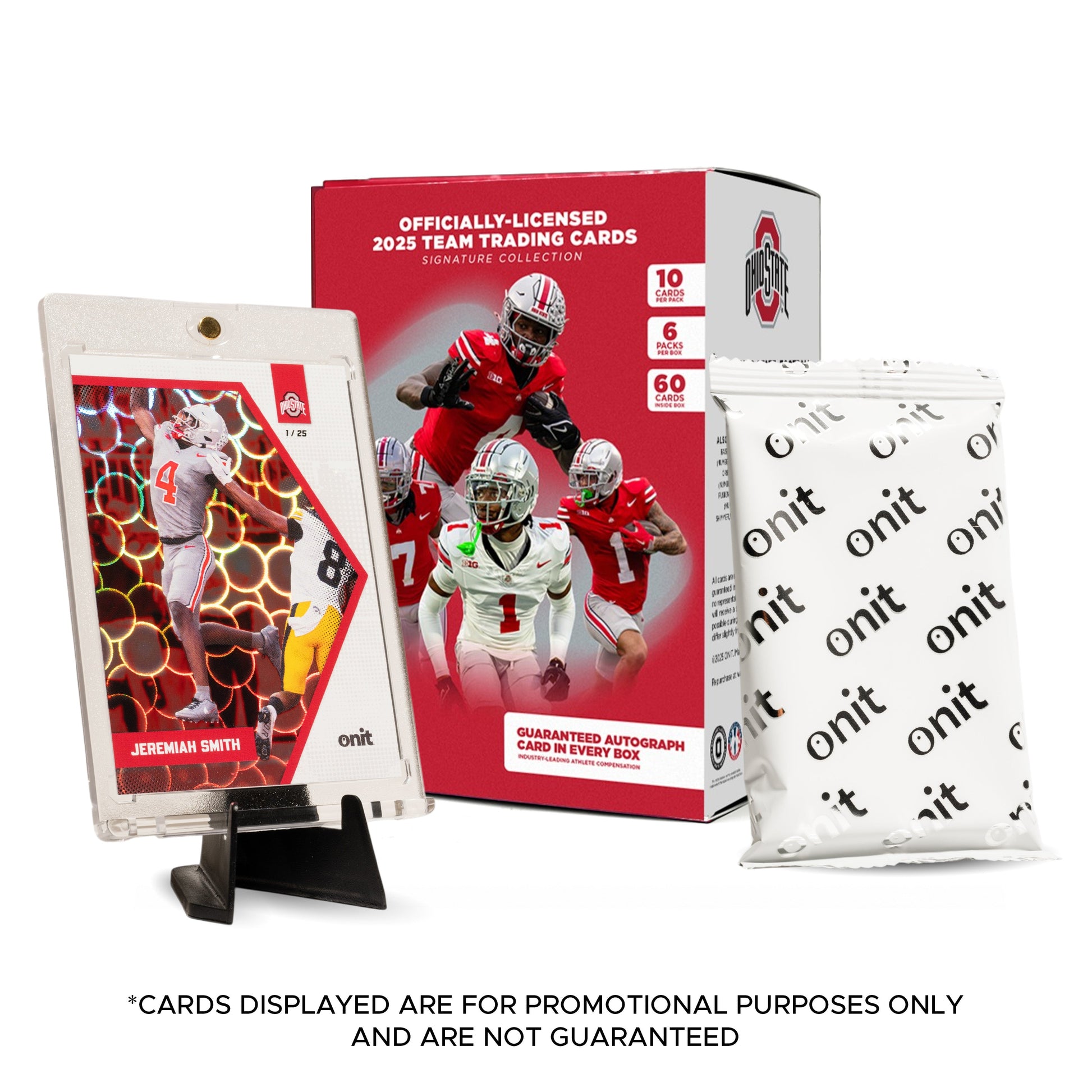 The Ohio State University Football 2025 Trading Cards - Platinum Box hand-collated team set