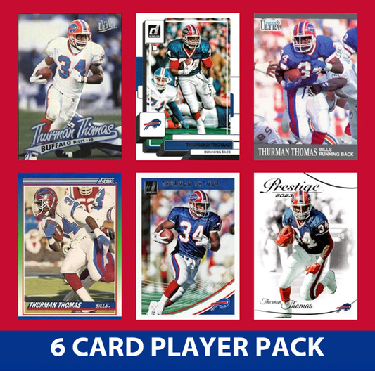 Thurman Thomas 6 Card Legend Pack  2024 2025 Donruss Topps Panini Score Buffalo Bills