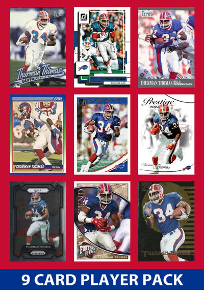 Thurman Thomas 9 Card Legend Pack  2024 2025 Donruss Topps Panini Score Buffalo Bills plaque