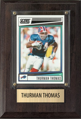 Thurman Thomas Buffalo Bills Hall of Fame Fan Gift Plaque 4x6 1 Card Prizm, Donruss, Score 2024 2025 2026