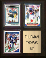Thurman Thomas Buffalo Bills Hall of Fame Fan Gift Plaque 8x10 3 Cards Prizm, Donruss, Score 2024 2025 2026