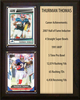 Thurman Thomas Buffalo Bills Hall of Fame Stats Plaque 8x10 2 Cards Prizm, Donruss, Score 2024 2025 2026
