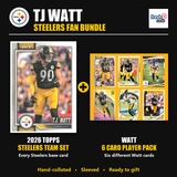TJ Watt Pittsburgh Steelers Football Fan Bundle - 2026 Topps Team Set + 6 Card Player Pack