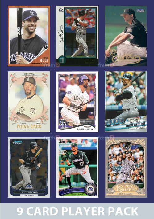 Todd Helton Colorado Rockies 9 Card Legend Pack Topps Bowman 2025 2024 2023 plaque