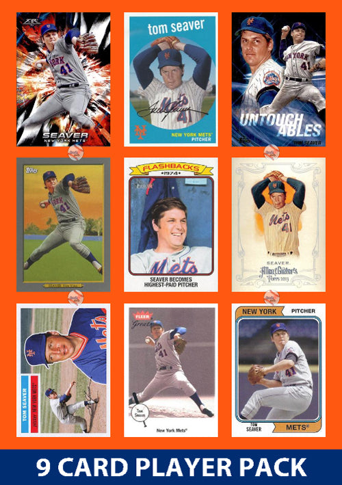 Tom Seaver New York Mets 9 Card Legend Pack Topps Bowman 2025 2024 2023 plaque