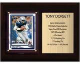 Tony Dorsett Dallas Cowboys Hall of Fame Stats Plaque 6x8 1 Card Prizm, Donruss, Score 2024 2025 2026