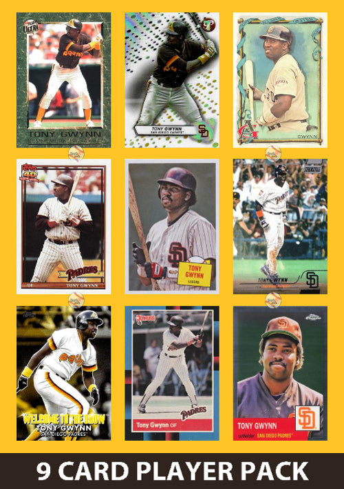Tony Gwynn San Diego Padres 9 Card Legend Pack 2025 2024 2023 Topps Bowman plaque