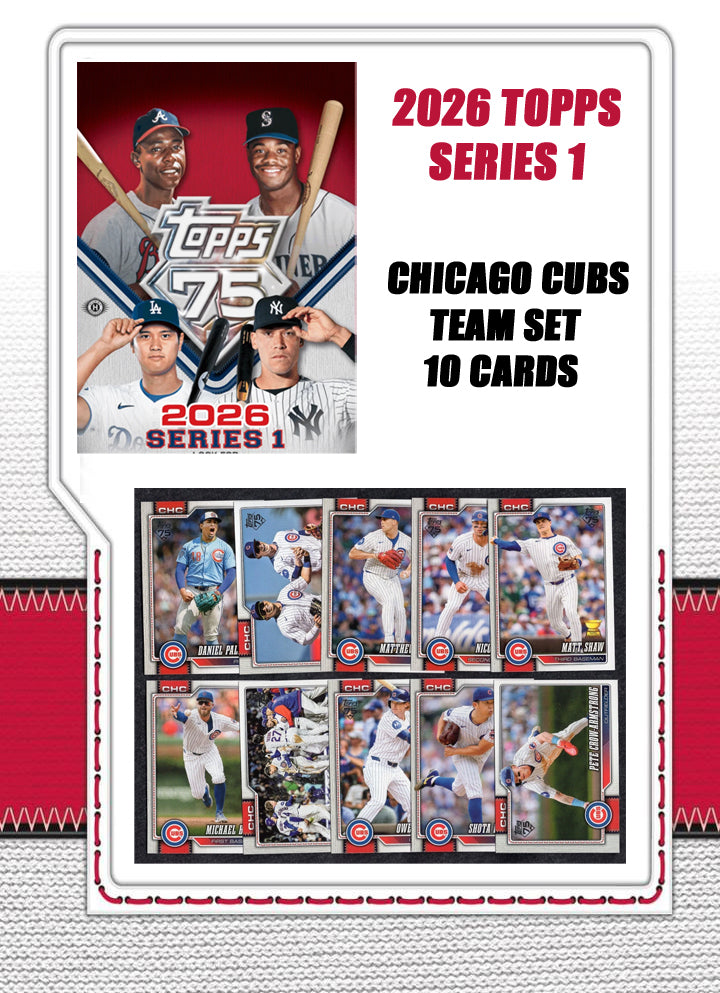 Topps Chicago Cubs Team Sets 2017 2018 + 2026 Topps Series 1 Team Set Pete Crow-Armstrong hand-collated team set