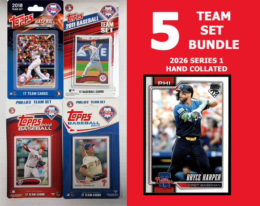 Topps Philadelphia Phillies Team Sets 2013 2012 2011 2018 +2026 Topps Series 1 hand-collated team set