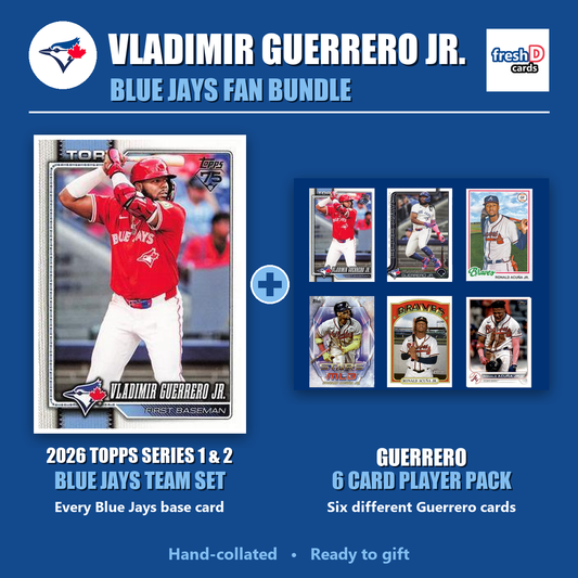 Vladimir Guerrero Jr. Toronto Blue Jays Baseball Fan Bundle - 2026 Topps Series 1 & 2 Team Set + 6 Card Player Pack