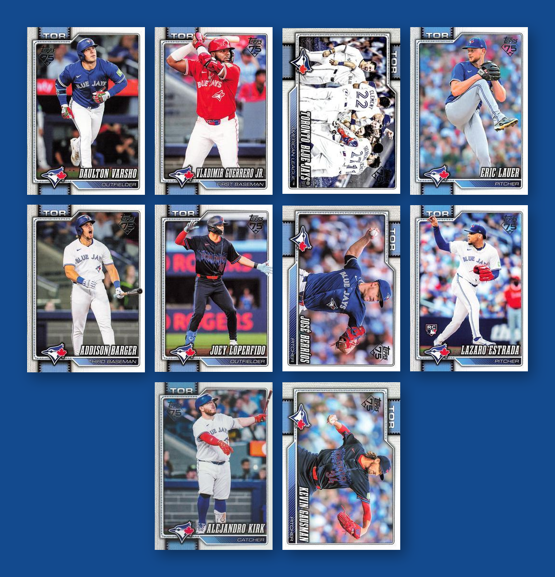 2026 Topps Series 1 & 2 Baseball Team Set 24 Cards Toronto Blue Jays Guerrero Springer