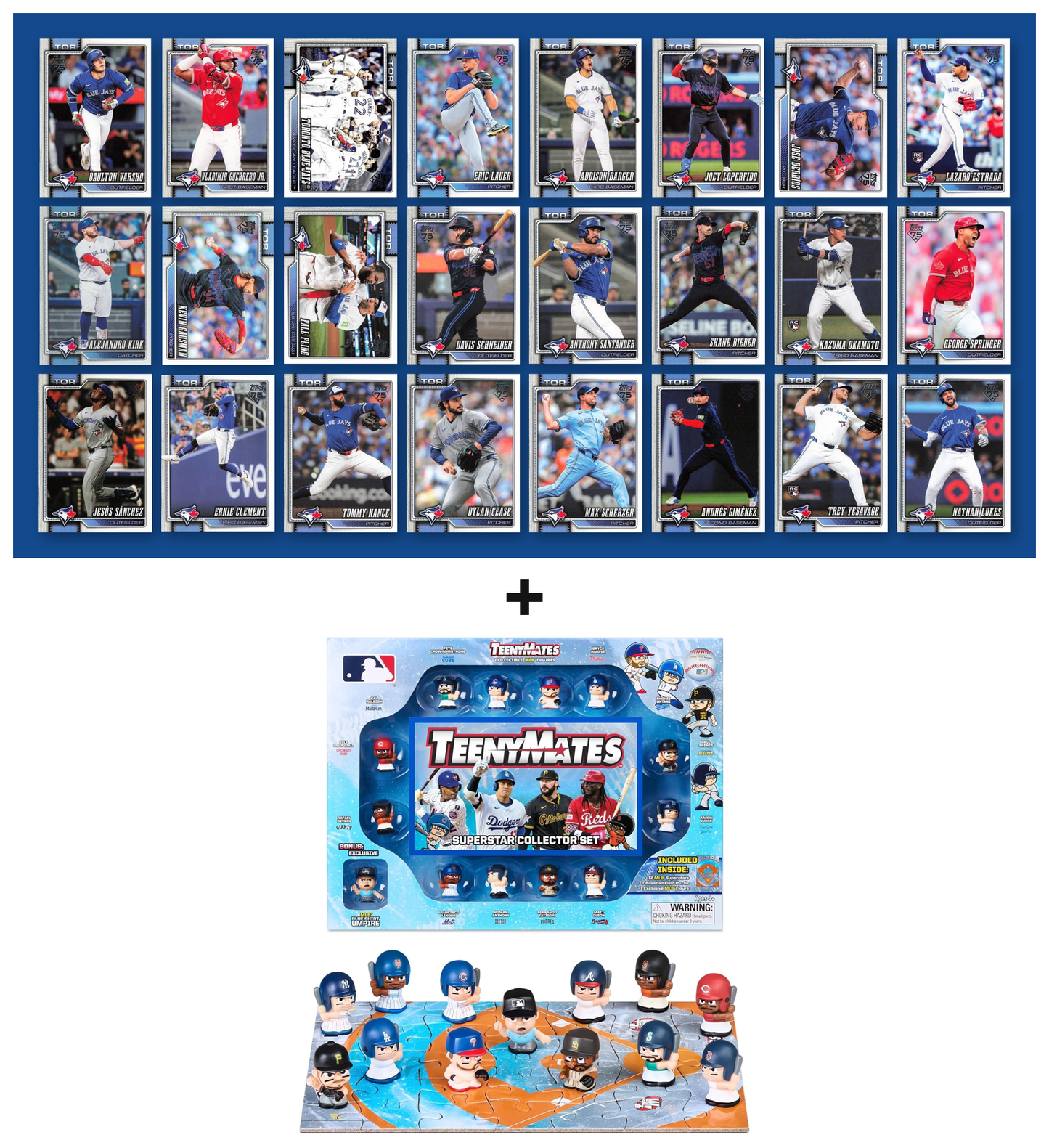 MLB TeenyMates Figures Gift Set + 2026 Topps Series 1 & 2 Team Set of Your Choice Judge Ohtani Skenes