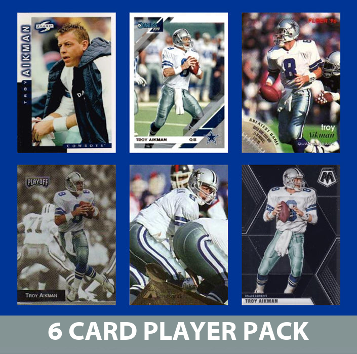 Troy Aikman 6 Card Legend Pack  2024 2025 Donruss Topps Panini Score Dallas Cowboys