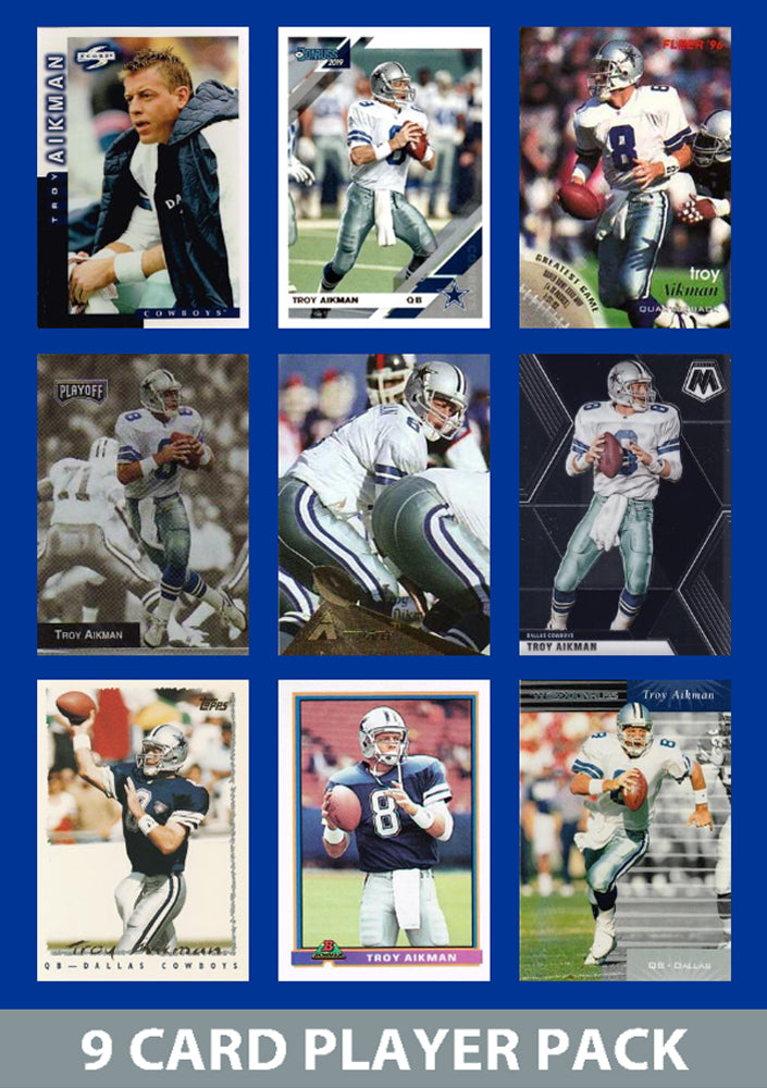 Troy Aikman 9 Card Legend Pack  2024 2025 Donruss Topps Panini Score Dallas Cowboys plaque