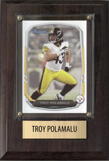 Troy Polamalu Pittsburgh Steelers Hall of Fame Fan Gift Plaque 4x6 1 Card Prizm, Donruss, Score 2024 2025 2026