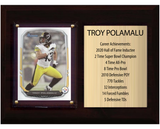 Troy Polamalu Pittsburgh Steelers Hall of Fame Stats Plaque 6x8 1 Card Prizm, Donruss, Score 2024 2025 2026