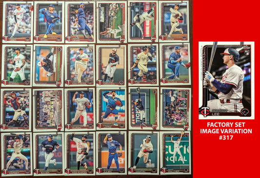 2025 Topps Series 1 + Series 2 Team Set 24 Cards w/Brooks Lee Factory Image SP Minnesota Twins Buxton Royce Lewis
