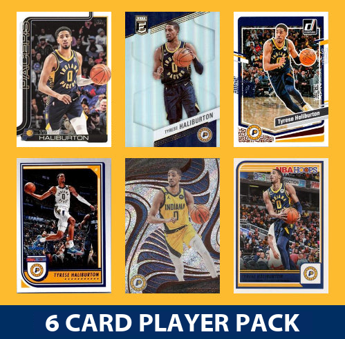 Tyrese Haliburton 6 Card Player Pack 2023-24 Hoops Donruss Panini Indiana Pacers
