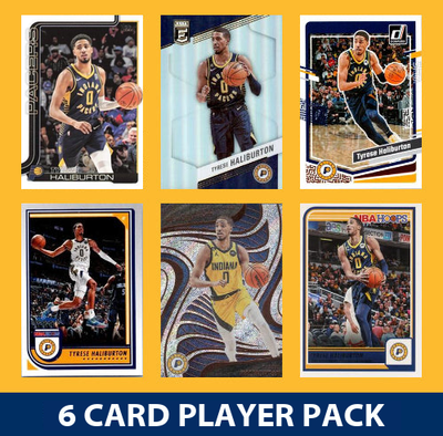 Tyrese Haliburton 6 Card Player Pack 2023-24 Hoops Donruss Panini Indiana Pacers