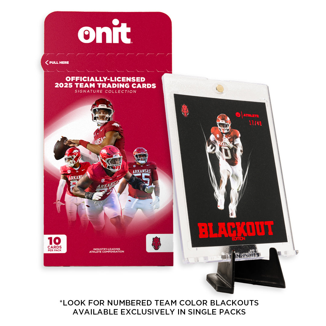 University of Arkansas Football 2025 Trading Cards - Single Pack hand-collated team set
