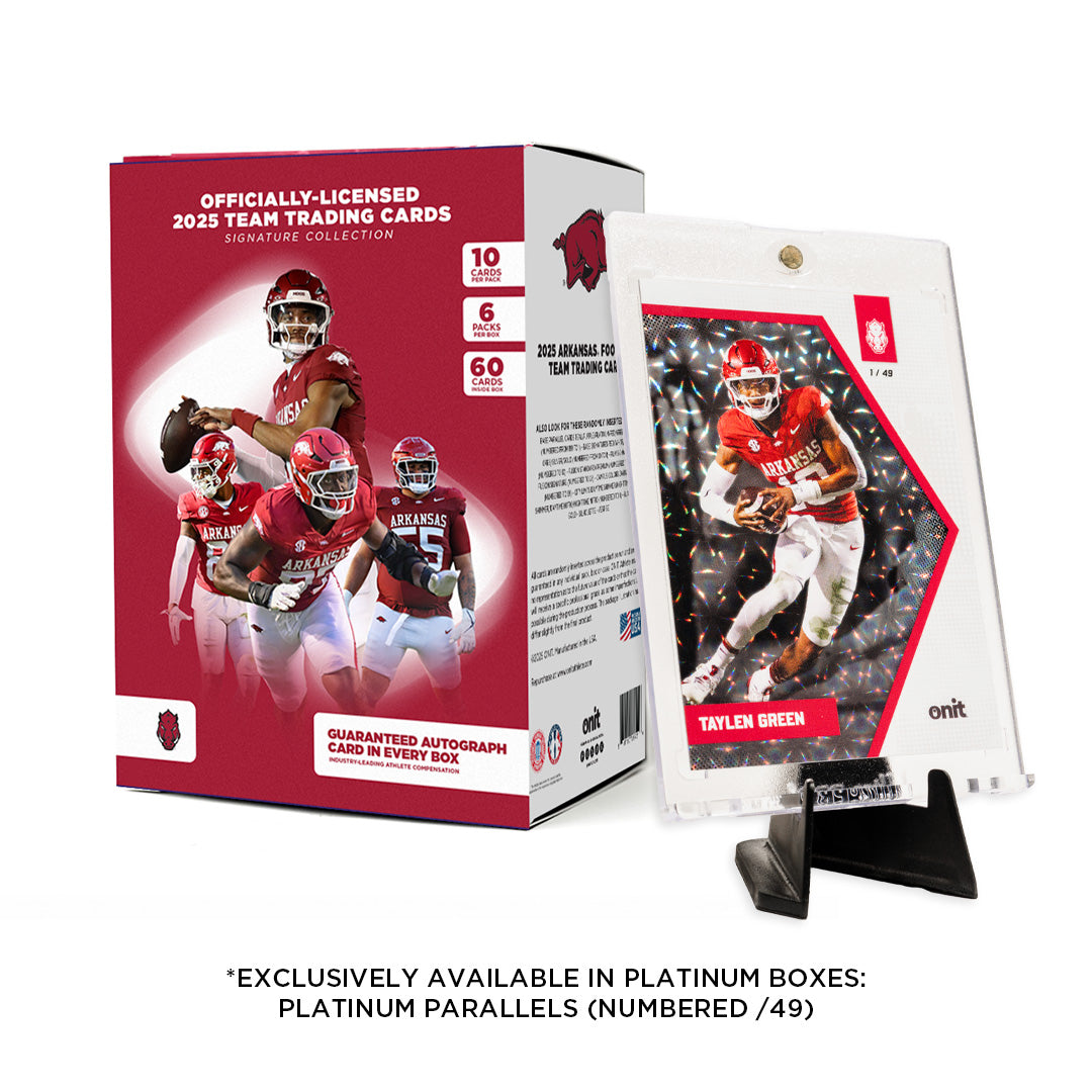 University of Arkansas Football 2025 Trading Cards - Platinum Box hand-collated team set