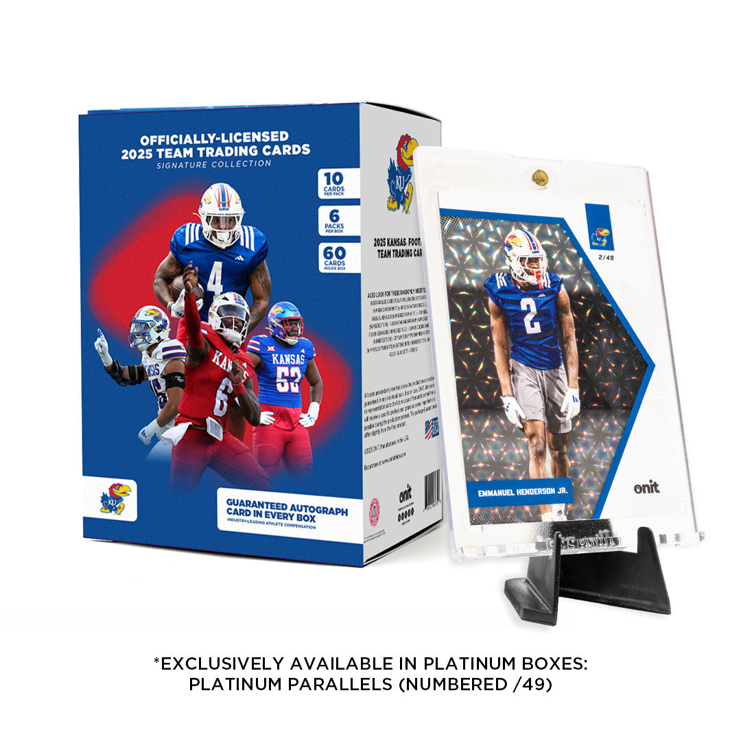 University of Kansas Football 2025 Trading Cards - Platinum Box hand-collated team set