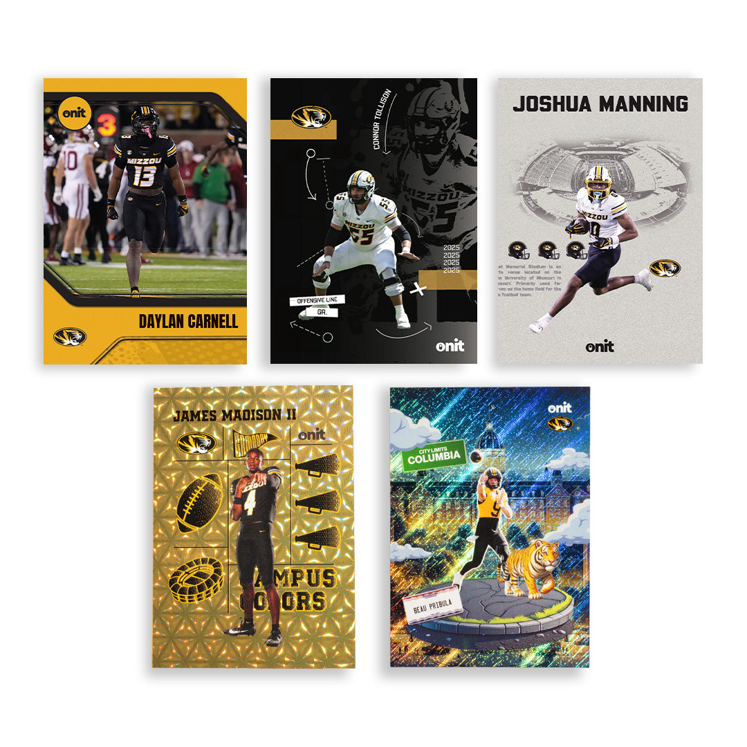 University of Missouri Football 2025 Trading Cards - Single Pack hand-collated team set
