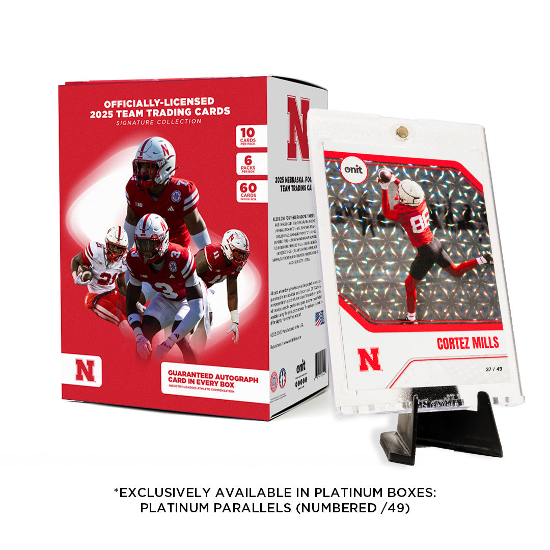 University of Nebraska Football 2025 Trading Cards - Platinum Box hand-collated team set