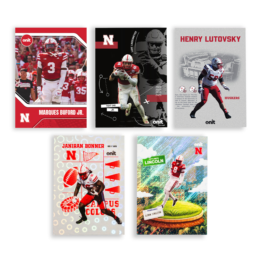 University of Nebraska Football 2025 Trading Cards - Platinum Box hand-collated team set