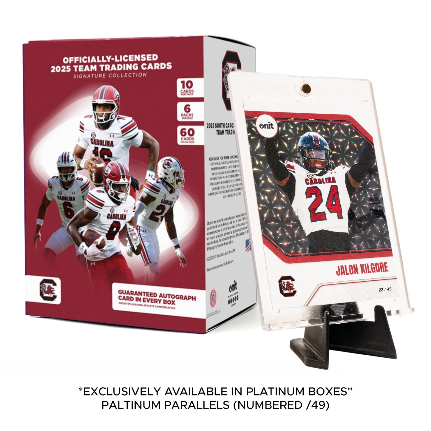University of South Carolina Football 2025 Trading Cards - Platinum Box hand-collated team set