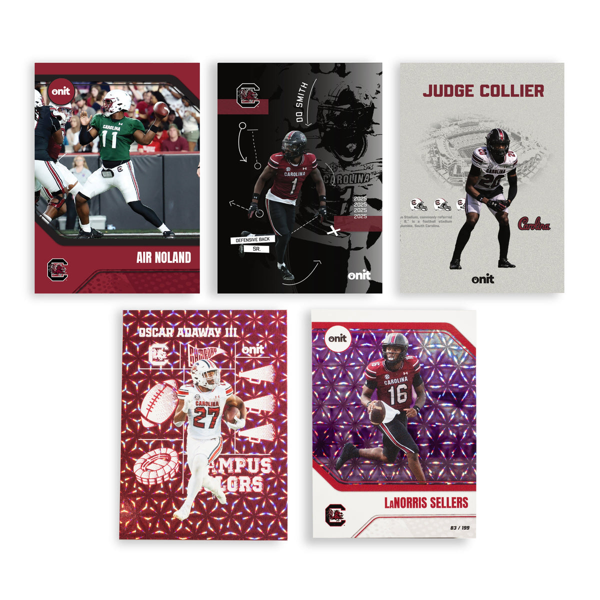 University of South Carolina Football 2025 Trading Cards - Platinum Box hand-collated team set