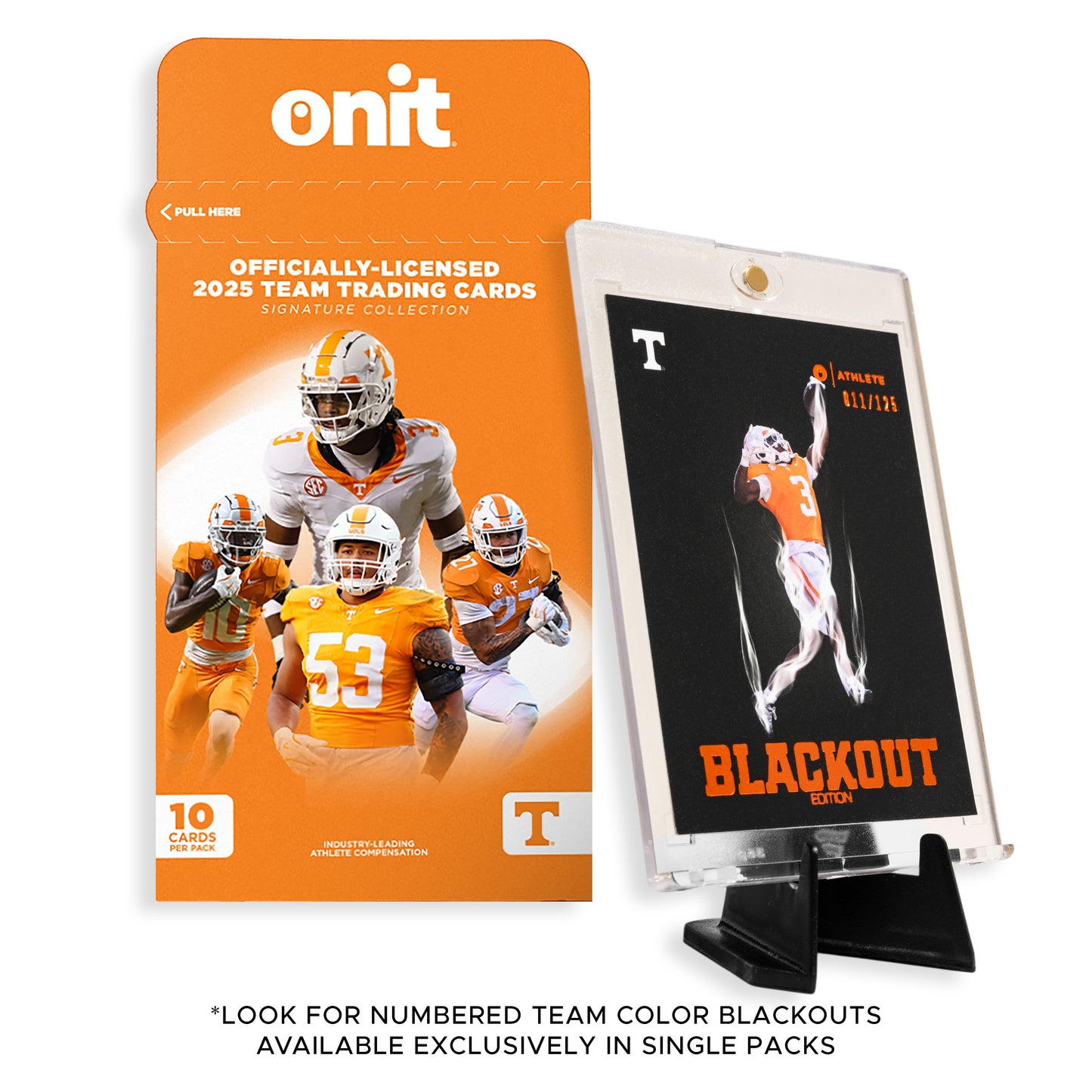 University of Tennessee Football 2025 Trading Cards - Single Pack hand-collated team set