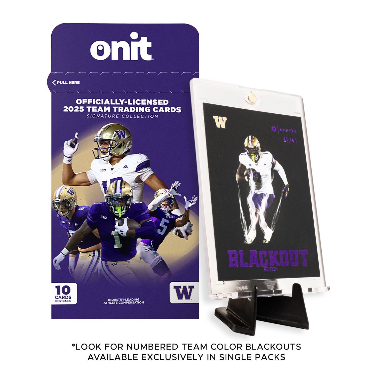 University of Washington Football 2025 Trading Cards - Single Pack hand-collated team set