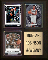 Victor Wembanyama David Robinson Tim Duncan 3 Card Plaque 8" x 10" San Antonio Spurs