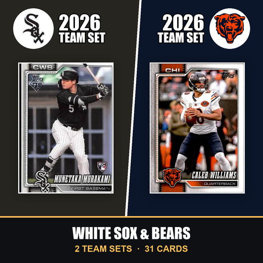 2026 Topps Chicago White Sox & Bears Team Set Combo - Baseball + Football 2-Sport Bundle - Munetaka Murakami & Caleb Williams