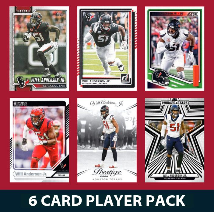 Will Anderson Jr 6 Card Player Pack  2024 2025 Donruss Panini Score Houston Texans