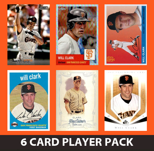 Will Clark San Francisco Giants 6 Card Legend Pack Topps Bowman 2025 2024 1990s