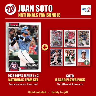 Juan Soto Washington Nationals Baseball Fan Bundle - 2026 Topps Series 1 & 2 Team Set + 6 Card Player Pack