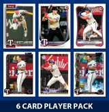 Wyatt Langford 6 Card Player Pack 2026 2025 Topps Bowman Texas Rangers