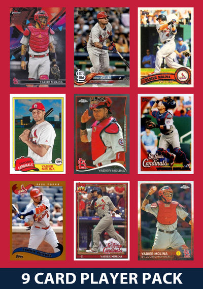Yadier Molina St Louis Cardinals 9 Card Legend Pack Topps Bowman 2025 2024 2023 plaque