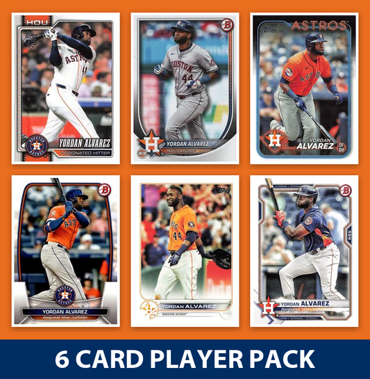 Yordan Alvarez 6 Card Player Pack 2026 2025 2024 Topps Bowman Houston Astros